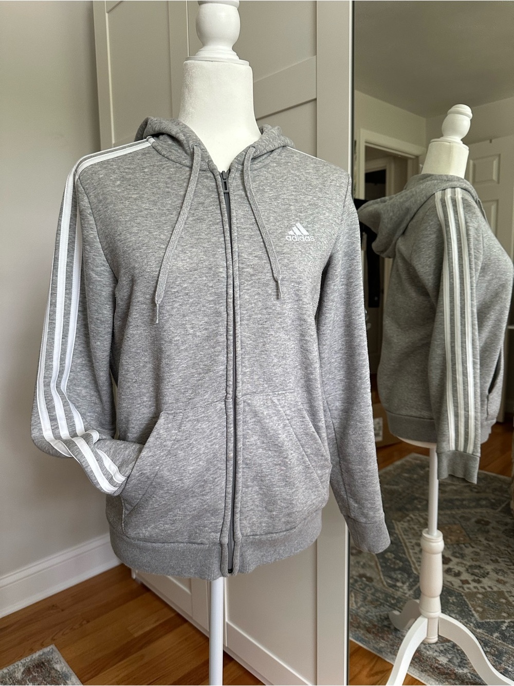 adidas Gray Full-Zip Hoodie